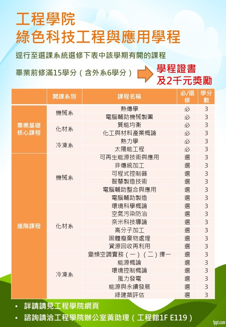 綠色科技工程與應用學程