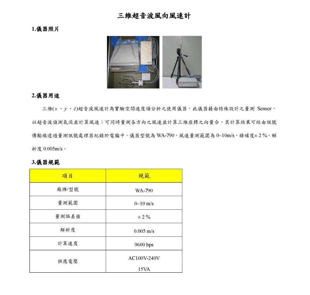 三維超音波風向風速器