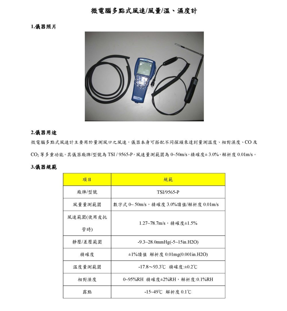 微電腦多點式風速/風量/溫