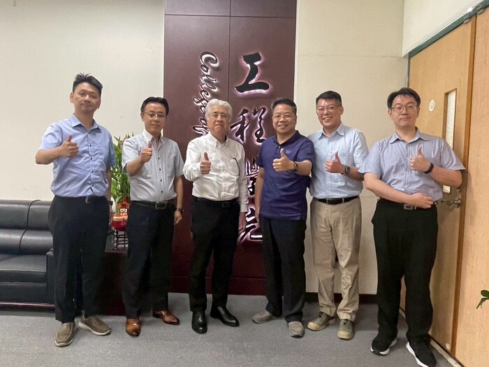 彭達仁助理教授  韓曉宏教授  大島政英副校長  謝瑞青副院長  唐屹軒副國際長  陳鵬仁助理教授